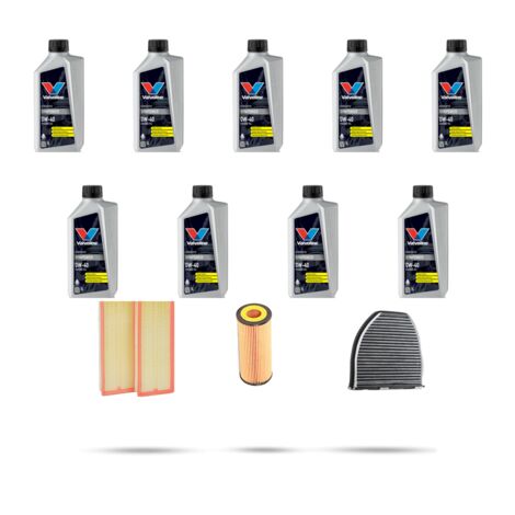 Kit tagliando 3 FILTRI e 9L OLIO compatibile con Mercedes Classe E (w212) 500 285kw dal 2009