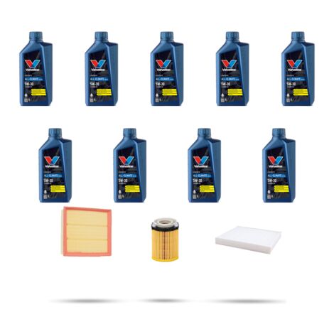 Kit tagliando 3 FILTRI e 9L OLIO compatibile con Mercedes Classe V II (447) 250 155kw Dal 2014