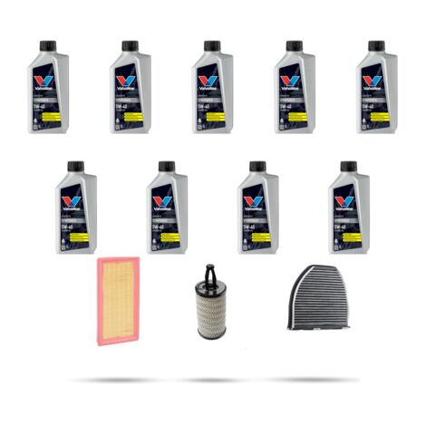 Kit tagliando 3 FILTRI e 9L OLIO compatibile con Mercedes CLS (C218) 500 300kw Dal 2011