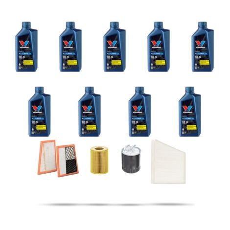 Kit tagliando 3 FILTRI e 9L OLIO compatibile con Mercedes CLS (C219) 320 Cdi 165kw Dal 2005 al 2009