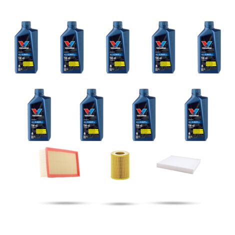 Kit tagliando 3 FILTRI e 9L OLIO compatibile con Porsche Cayenne I (955) 4.5 turbo v8 368kw dal 2004