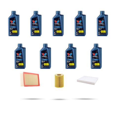 Kit tagliando 3 FILTRI e 9L OLIO compatibile con Porsche Cayenne I (955) 4.5 v8 250kw dal 2002