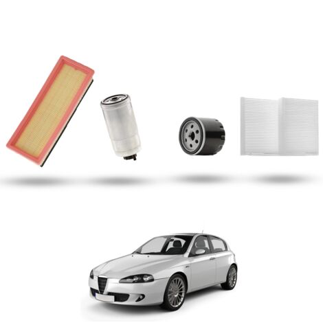 Kit Tagliando 4 filtri compatibile con Alfa Romeo 147 (937) 1.9 Jtd 16v 110kw 2004