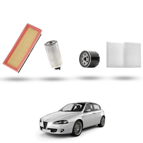 Kit Tagliando 4 filtri compatibile con Alfa Romeo 147 (937) 1.9 Jtd 88kw 2004