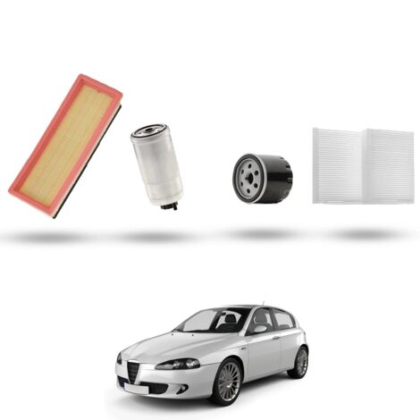 Kit Tagliando 4 filtri compatibile con Alfa Romeo 147 (937) 1.9 Jtd 93kw 2003