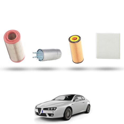 Kit Tagliando 4 filtri compatibile con Alfa Romeo Brera (939) 2.4 jtdm 147kw dal 2005