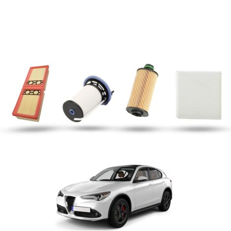 Kit Tagliando 4 filtri compatibile con Alfa Romeo Stelvio (949) 2.2 d 110kw dal 2016