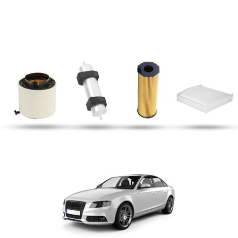 Kit Tagliando 4 filtri compatibile con Audi A4 (B8) 2.7 tdi 140kw dal 2007 al 2012