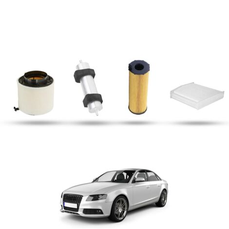 Kit Tagliando 4 filtri compatibile con Audi A4 (B8) 3.0 tdi 155kw dal 2008 al 2012
