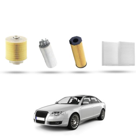 Kit Tagliando 4 filtri compatibile con Audi A6 II (C6) 2.7 tdi v6 140kw dal 2008 al 2011
