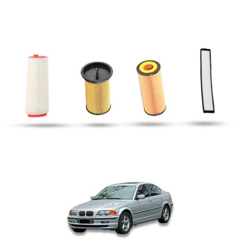 Kit Tagliando 4 filtri compatibile con BMW Serie 3 (E46) 320d 100kw dal 1998 al 2001