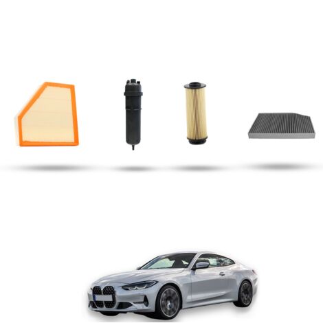 Kit tagliando 4 filtri compatibile con Bmw serie 4 (G22,G23 G80) M440D Hybrid 250kw dal 2021