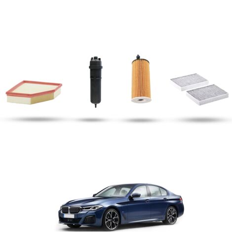 Kit tagliando 4 filtri compatibile con Bmw serie 5 (G30,G31,F90) 518d 100kw dal 2018