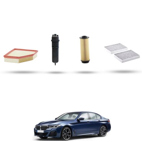 Kit tagliando 4 filtri compatibile con Bmw serie 5 (G30,G31,F90) 530d 183kw dal 2016