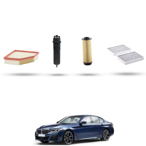 Kit tagliando 4 filtri compatibile con Bmw serie 5 (G30,G31,F90) 530d 195kw dal 2016
