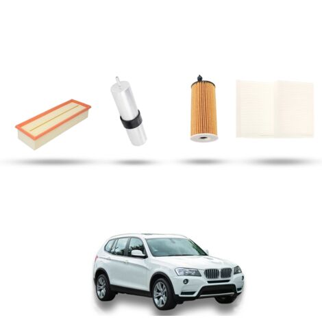 Kit tagliando 4 filtri compatibile con Bmw x3 (F25) 18d 110kw dal 2014 al 2017