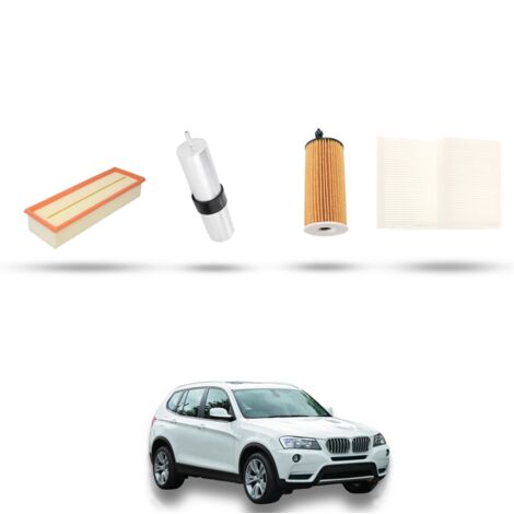Kit tagliando 4 filtri compatibile con Bmw x3 (F25) 20dx 140kw dal 2014 al 2017