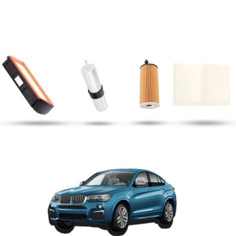 Kit tagliando 4 filtri compatibile con Bmw x4 (F26) 30dx 204kw dal 2014 al 2018