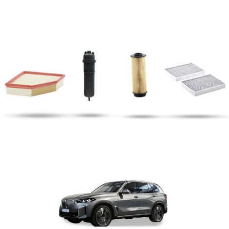 Kit tagliando 4 filtri compatibile con Bmw x5 (G05,F95) 40d hybrid 250kw dal 2020
