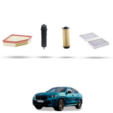 Kit tagliando 4 filtri compatibile con Bmw x6 (G06,F96)30d 183kw hybrid dal 2020