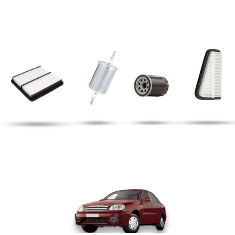 Kit tagliando 4 filtri compatibile con Chevrolet Lanos 1.5 73KW dal 97 al 99