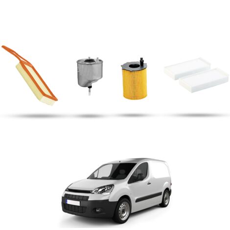 Kit tagliando 4 filtri compatibile con Citroen Berlingo II 1.6 hdi Fap 82kw dal 2010