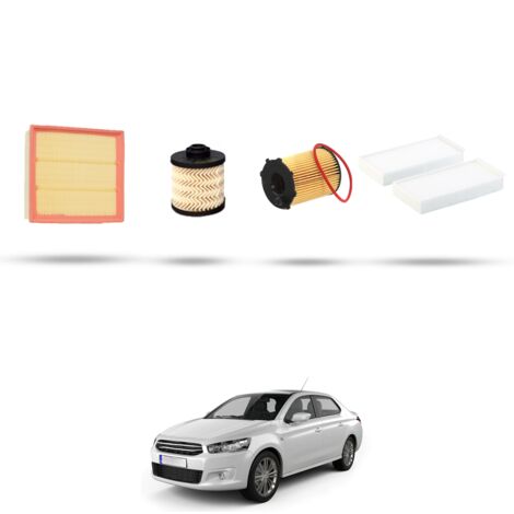 Kit tagliando 4 filtri compatibile con Citroen C-Elysee 1.6 hdi 73kw dal 2014