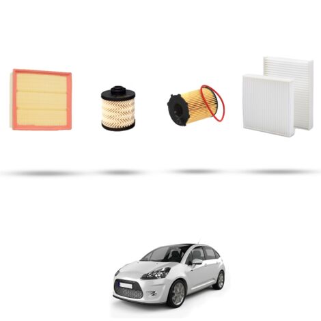 Kit tagliando 4 filtri compatibile con Citroen C3 II 1.6 BlueHDI 55kw dal 2015