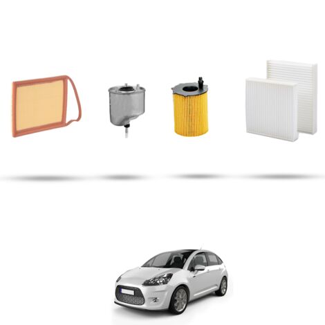 Kit tagliando 4 filtri compatibile con Citroen C3 II 1.6 hdi 55kw dal 2012