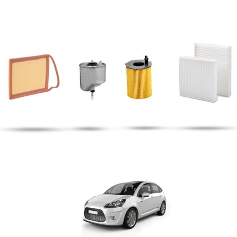 Kit tagliando 4 filtri compatibile con Citroen C3 II 1.6 hdi 82kw dal 2009