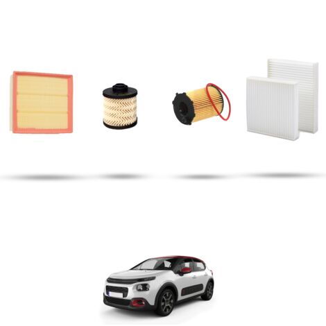 Kit tagliando 4 filtri compatibile con Citroen C3 III 1.6 BlueHDI 55kw dal 2016