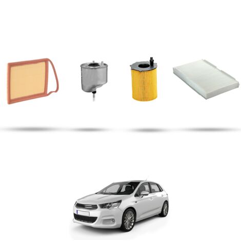 Kit tagliando 4 filtri compatibile con Citroen C4 II 1.6 hdi 82kw dal 2010