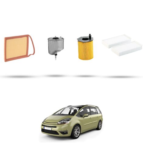 Kit tagliando 4 filtri compatibile con Citroen C4 Picasso 1.6 hdi 82kw dal 2010