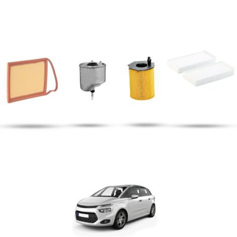 Kit tagliando 4 filtri compatibile con Citroen C4 Picasso II 1.6 E-HDI 85kw dal 2013