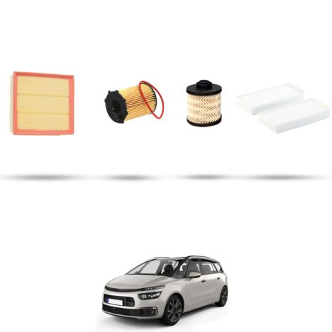 Kit tagliando 4 filtri compatibile con Citroen C4 Space Tourer 1.6 BlueHDi 73kw dal 2018