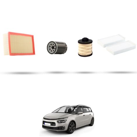 Kit tagliando 4 filtri compatibile con Citroen C4 Space Tourer 2.0 BlueHDI 110kw dal 2018