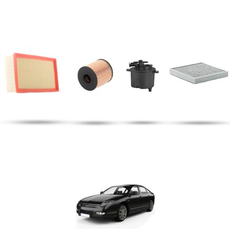 Kit tagliando 4 filtri compatibile con Citroen C6 2.2 hdi 125kw dal 2006