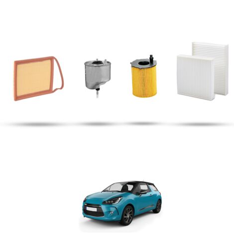 Kit tagliando 4 filtri compatibile con Citroen Ds3 1.4 hdi 50kw dal 2010