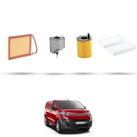 Kit tagliando 4 filtri compatibile con Citroen Jumpy III 1.6 Blue Hdi 66kw dal 2018