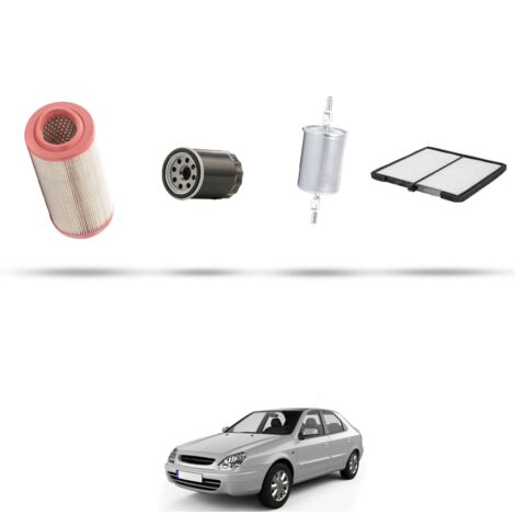 Kit tagliando 4 filtri compatibile con Citroen Xsara 1.6 i 65kw dal 1997