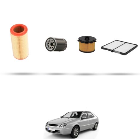 Kit tagliando 4 filtri compatibile con Citroen Xsara 1.9 Diesel 51kw dal 1998