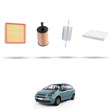 Kit tagliando 4 filtri compatibile con Citroen Xsara Picasso 1.6 i 65kw dal 1999 al 2010
