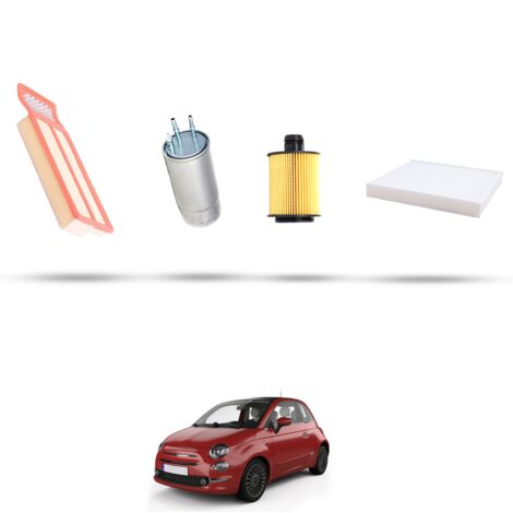 Kit tagliando 4 filtri compatibile con Fiat 500 1.3 JTD 70kw dal 2010