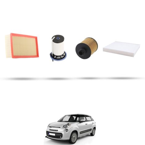 Kit tagliando 4 filtri compatibile con Fiat 500L 1.6 D Multijet 88kw dal 2014
