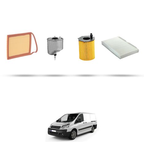 Kit tagliando 4 filtri compatibile con Fiat Scudo II 1.6 JTD 66kw dal 2007