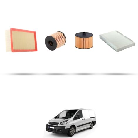 Kit tagliando 4 filtri compatibile con Fiat Scudo II 2.0 jtd 88kw dal 2007
