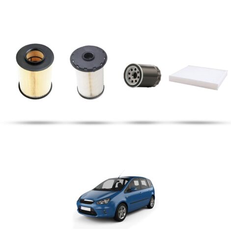 Kit tagliando 4 filtri compatibile con Ford C-Max 1.8 tdci 85kw dal 2007 al 2010