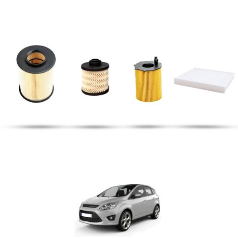 Kit tagliando 4 filtri compatibile con Ford C-Max II 1.5 Tdci 70kw dal 2015