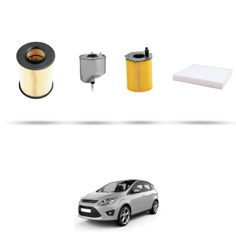 Kit tagliando 4 filtri compatibile con Ford C-Max II 1.6 tdci 70kw dal 2010