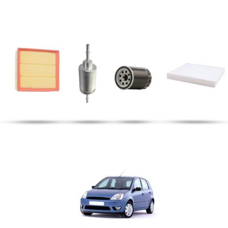 Kit tagliando 4 filtri compatibile con Ford Fiesta V 1.3 S 51kw dal 2002